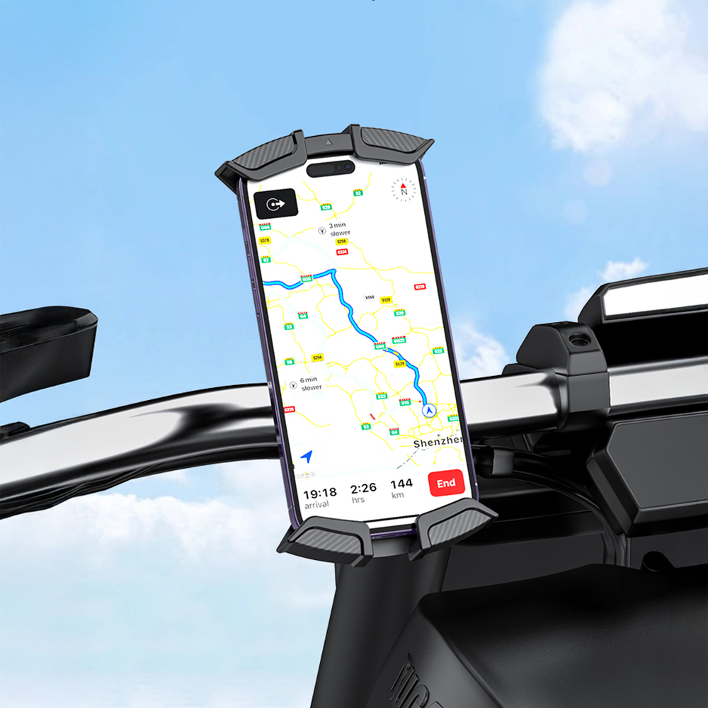 Recci RHO-C33 360° Derece Dönebilen Ayarlanabilir Motosiklet ve Bisiklet Telefon Tutucu - 6