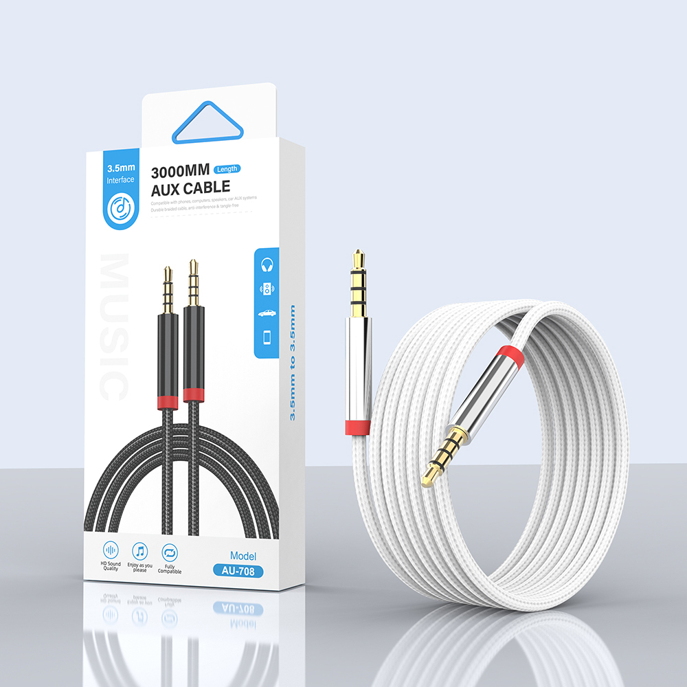 Zore AU-708 Örgü Tasarımlı Aux Audio Kablo 3.5mm 3m - 2