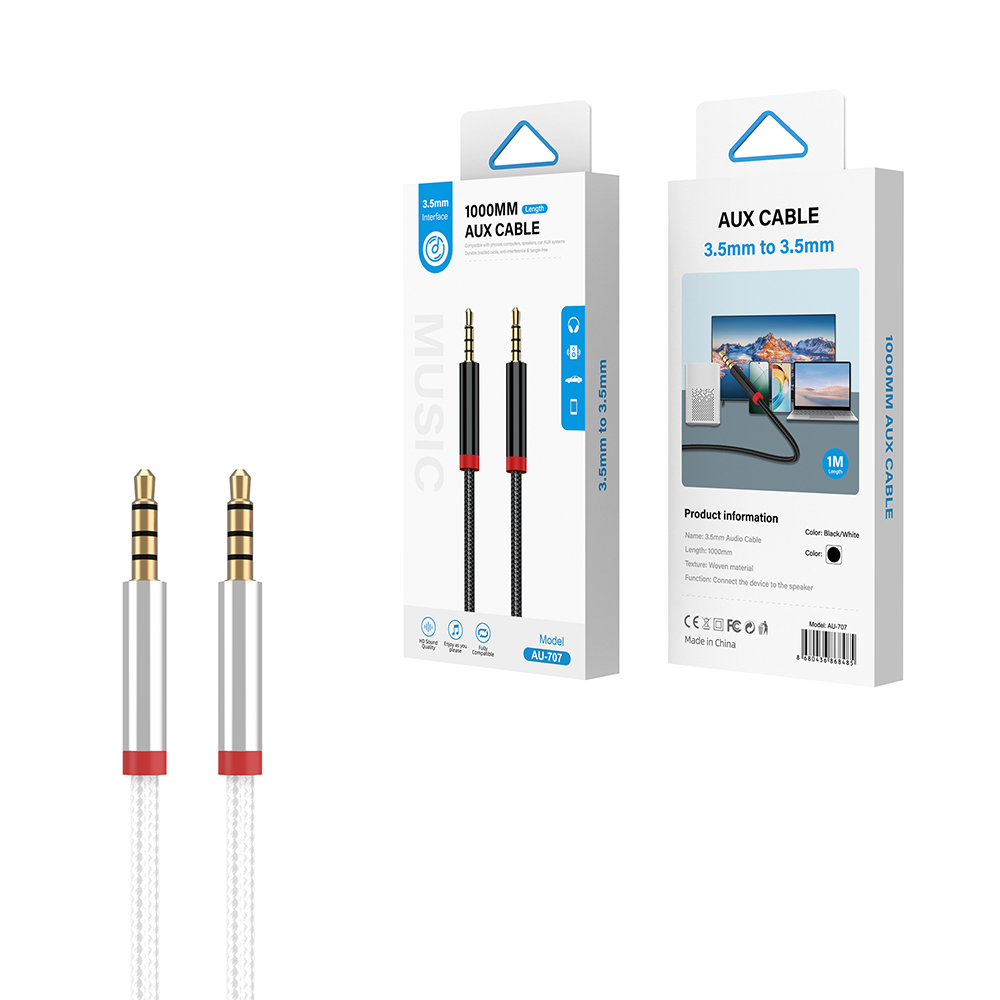 Zore AU-707 Örgü Tasarımlı Aux Audio Kablo 3.5mm 1m - 1