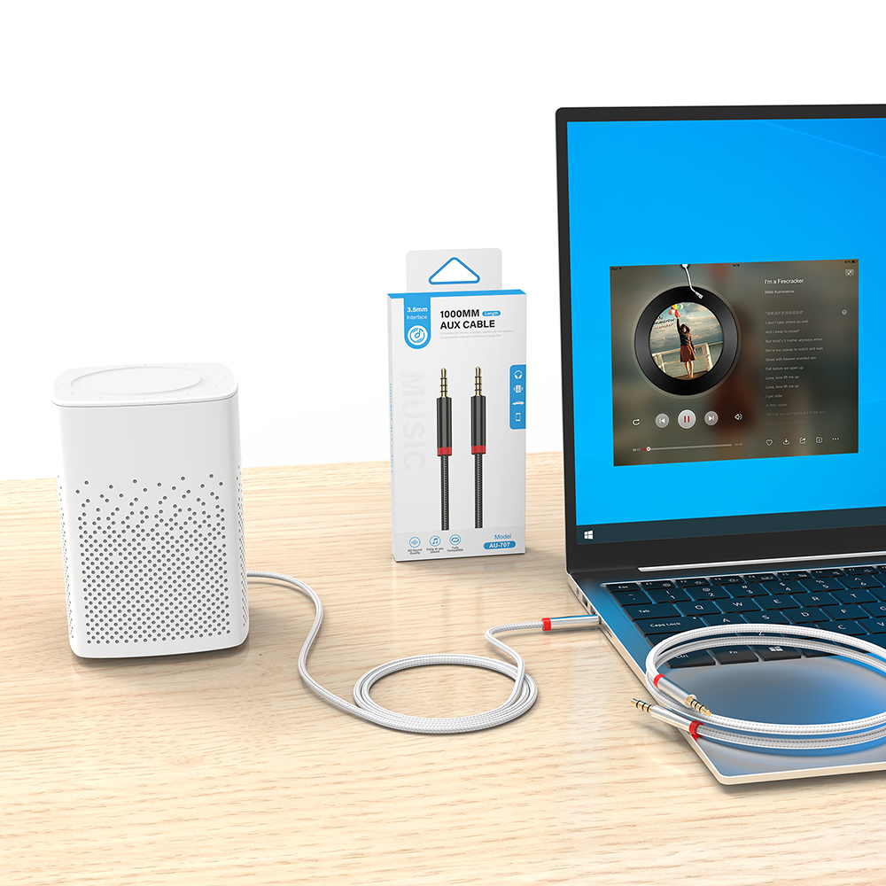 Zore AU-707 Örgü Tasarımlı Aux Audio Kablo 3.5mm 1m - 2