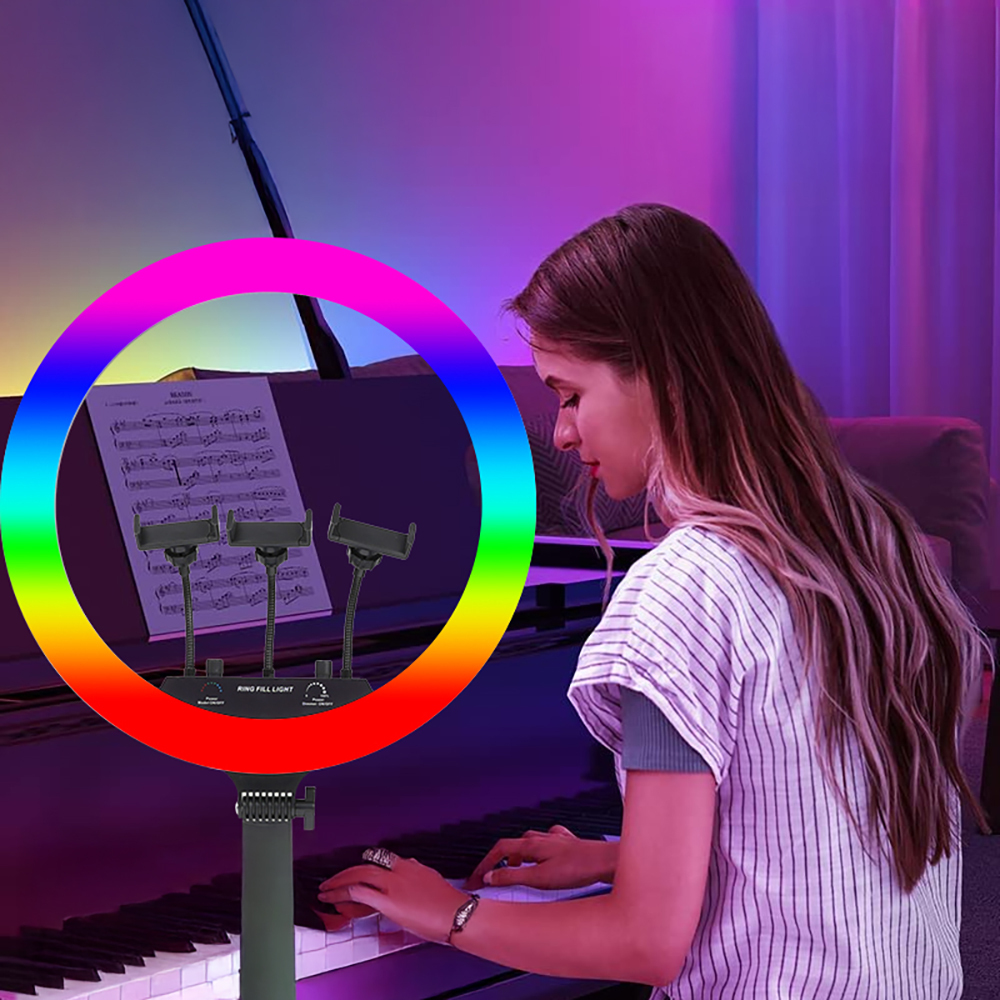 Zore MJ-56 Uzaktan Kumandalı 21 inç Işıklı Telefon Tutucu Ring Light - 5