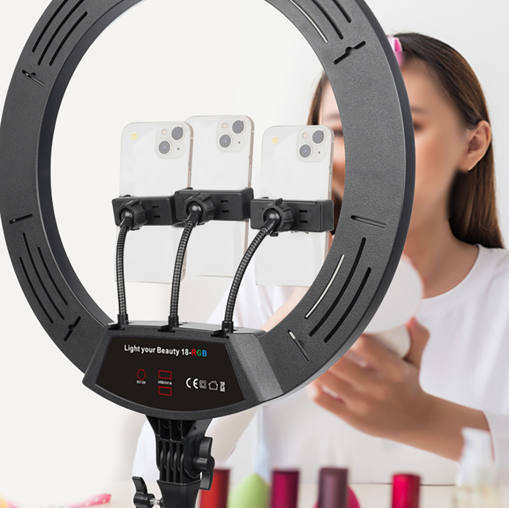 Zore LJJ22 RGB Light 56cm Işıklı Telefon Tutucu Ring Light - 1