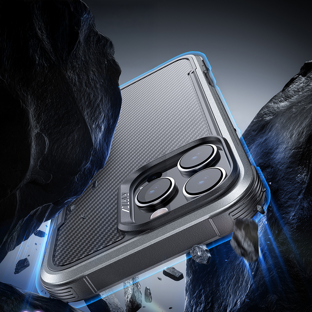 Apple iPhone 16 Pro Max Uyumlu Kılıf M-safe Şarj Özellikli Airbagli Raptic Apex Serisi Karbon Fiber Tasarımlı Kapak - 8