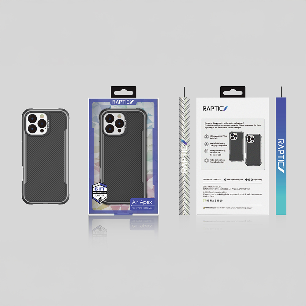 Apple iPhone 16 Pro Max Uyumlu Kılıf M-safe Şarj Özellikli Airbagli Raptic Apex Serisi Karbon Fiber Tasarımlı Kapak - 14