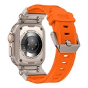 Apple Watch Ultra 49mm Uyumlu KRD-101 Titanyum Metal Başlıklı Silikon Kordon - 19