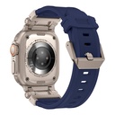 Apple Watch Ultra 49mm Uyumlu KRD-101 Titanyum Metal Başlıklı Silikon Kordon - 23