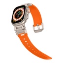 Apple Watch Ultra 49mm Uyumlu KRD-101 Titanyum Metal Başlıklı Silikon Kordon - 27