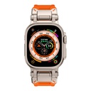 Apple Watch Ultra 49mm Uyumlu KRD-101 Titanyum Metal Başlıklı Silikon Kordon - 32