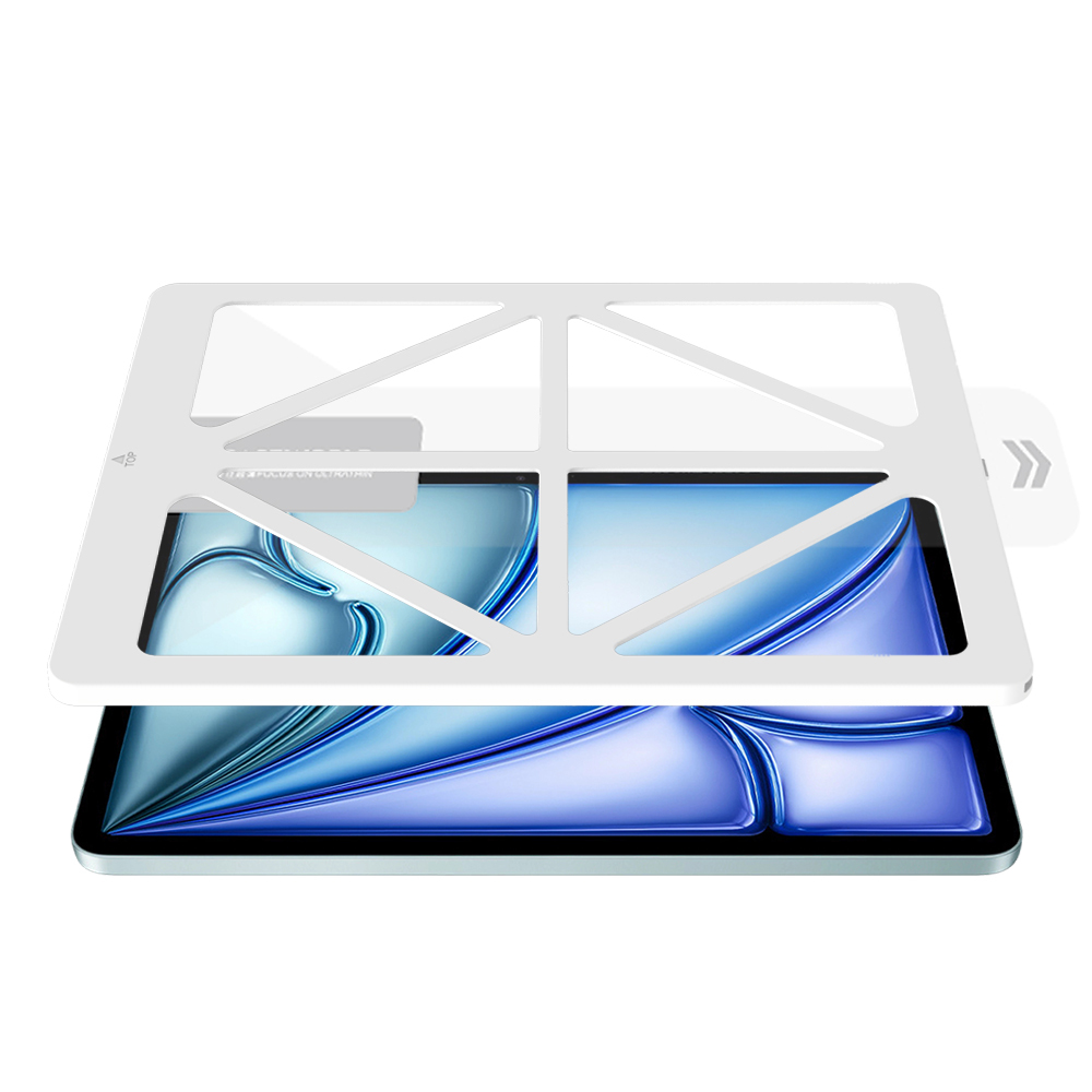 Apple iPad Air 11 2024 Uyumlu CaseWorld Steel Shield Serisi Temperli Cam Ekran Koruyucu + Uygulama Aparatı - 3