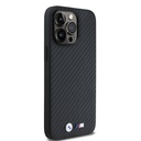 Apple iPhone 14 Pro Max Uyumlu Kılıf BMW Orjinal Lisanslı Karbon Fiber Tasarımlı ve Metal Logolu PU Deri Kapak - 3
