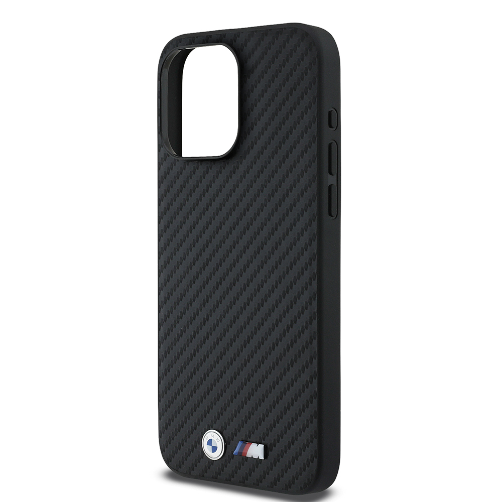 Apple iPhone 15 Pro Max Uyumlu Kılıf BMW Orjinal Lisanslı Karbon Fiber Tasarımlı ve Metal Logolu PU Deri Kapak - 5