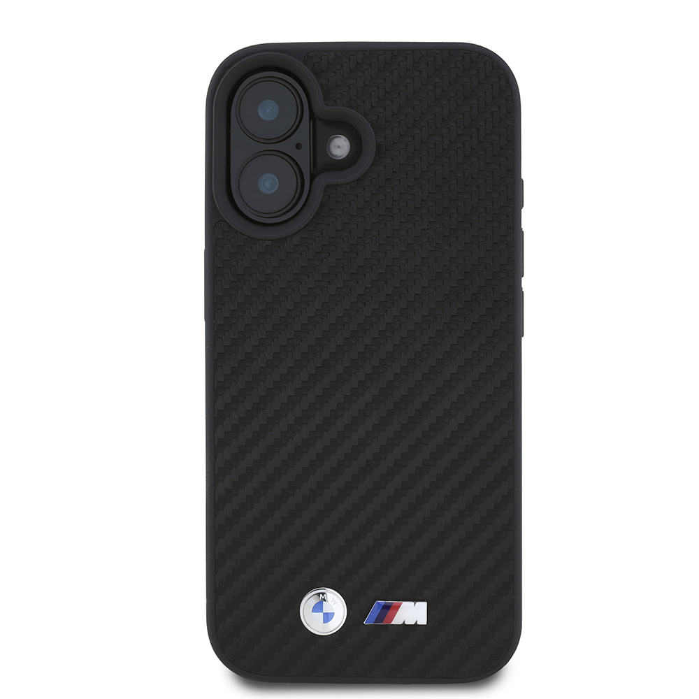 Apple iPhone 16 Uyumlu Kılıf BMW Orjinal Lisanslı Karbon Fiber Tasarımlı ve Metal Logolu PU Deri Kapak - 2