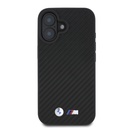Apple iPhone 16 Uyumlu Kılıf BMW Orjinal Lisanslı Karbon Fiber Tasarımlı ve Metal Logolu PU Deri Kapak - 2