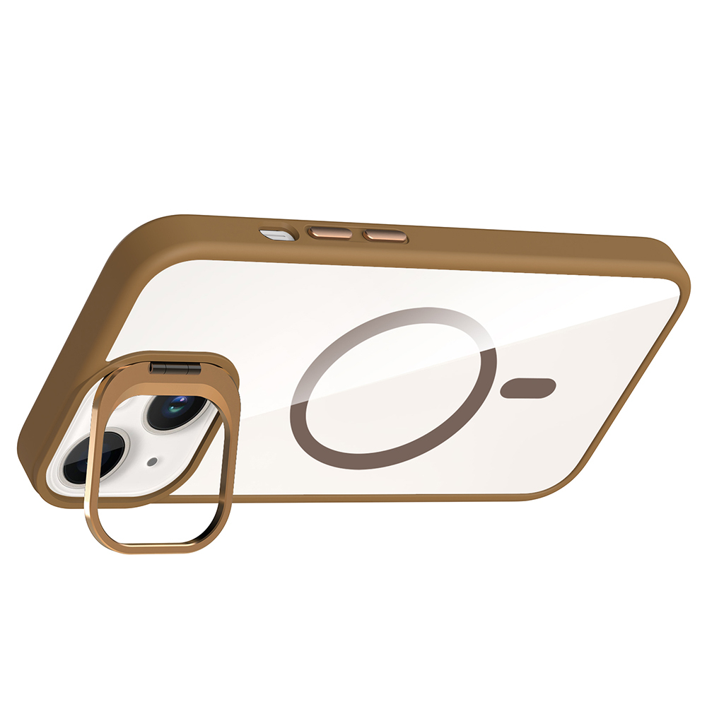 Apple iPhone 13 Uyumlu Kılıf Standlı ve Kamera Lens Hediyeli M-Safe Şarj Özellikli Zore Etro Kapak - 8