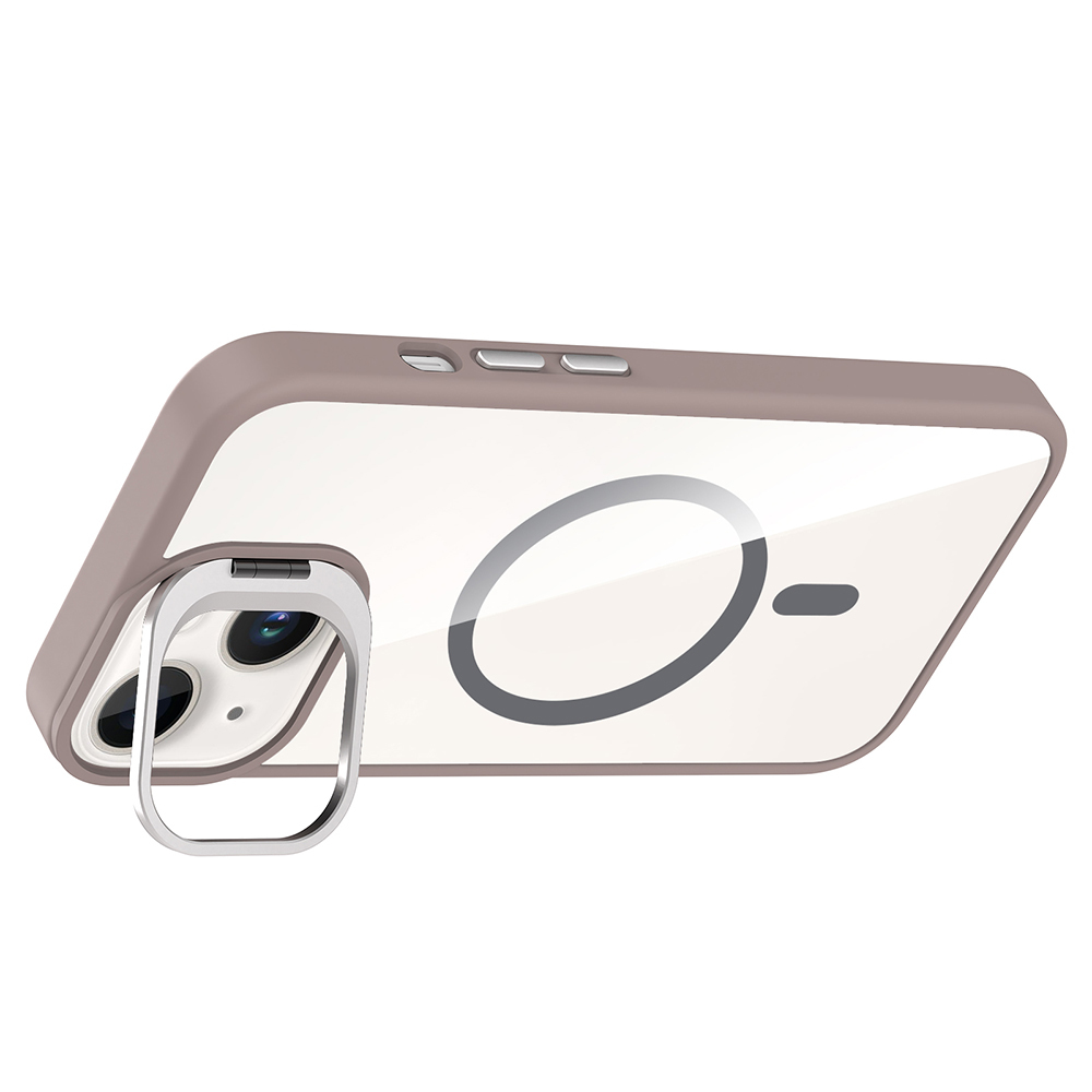 Apple iPhone 13 Uyumlu Kılıf Standlı ve Kamera Lens Hediyeli M-Safe Şarj Özellikli Zore Etro Kapak - 12