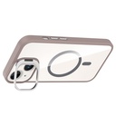 Apple iPhone 13 Uyumlu Kılıf Standlı ve Kamera Lens Hediyeli M-Safe Şarj Özellikli Zore Etro Kapak - 12