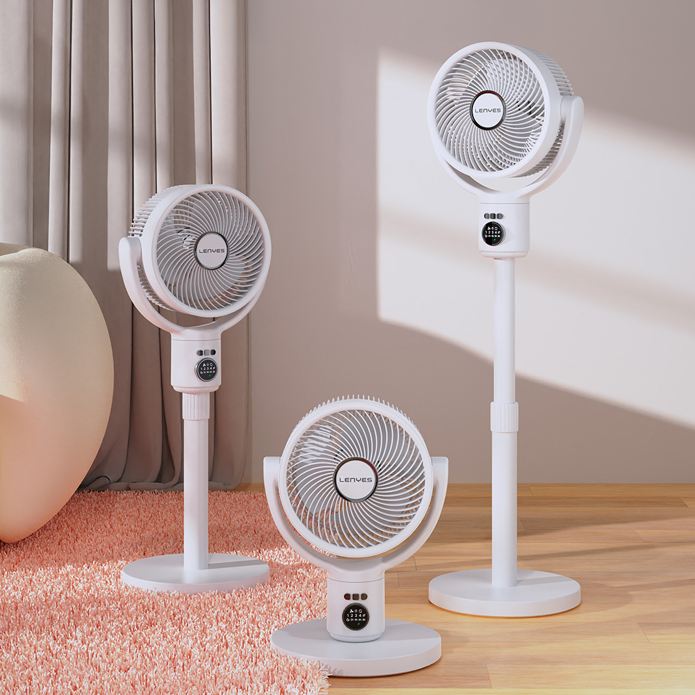 Lenyes LHF10 Dijital LED Göstergeli 5 Kademeli Uzaktan Kumandalı Uzayabilen Gövdeli 10 inç Fan - 2