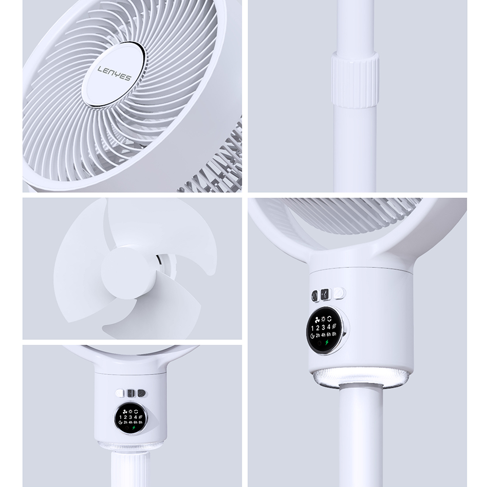 Lenyes LHF10 Dijital LED Göstergeli 5 Kademeli Uzaktan Kumandalı Uzayabilen Gövdeli 10 inç Fan - 3