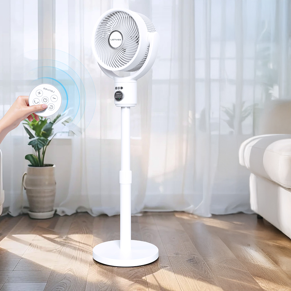 Lenyes LHF10 Dijital LED Göstergeli 5 Kademeli Uzaktan Kumandalı Uzayabilen Gövdeli 10 inç Fan - 6