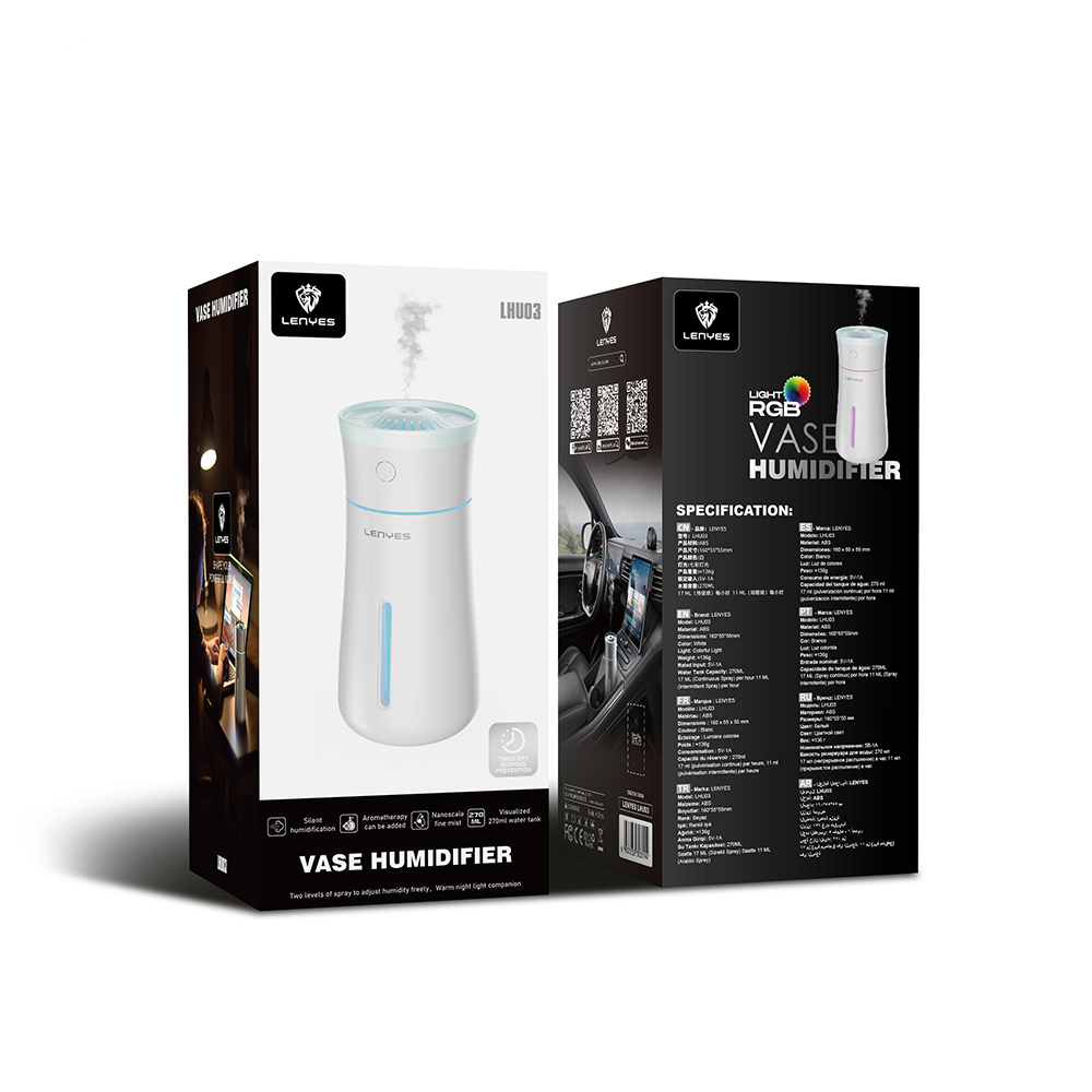 Lenyes LHU03 Vazo Tipi RGB Atmosfer Işıklı Nano Sprey Sessiz Hava Nemlendirici - 7