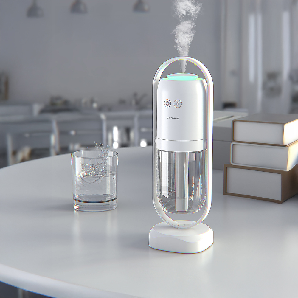 Lenyes LHU04 Kum Saati Tipi 360 Derece Dönebilen RGB Atmosfer Işıklı Sessiz Hava Nemlendirici - 5