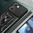 Vivo Y18 Kılıf Magnetik Standlı Kamera Korumalı Zore Sürgülü Vega Kapak - 5