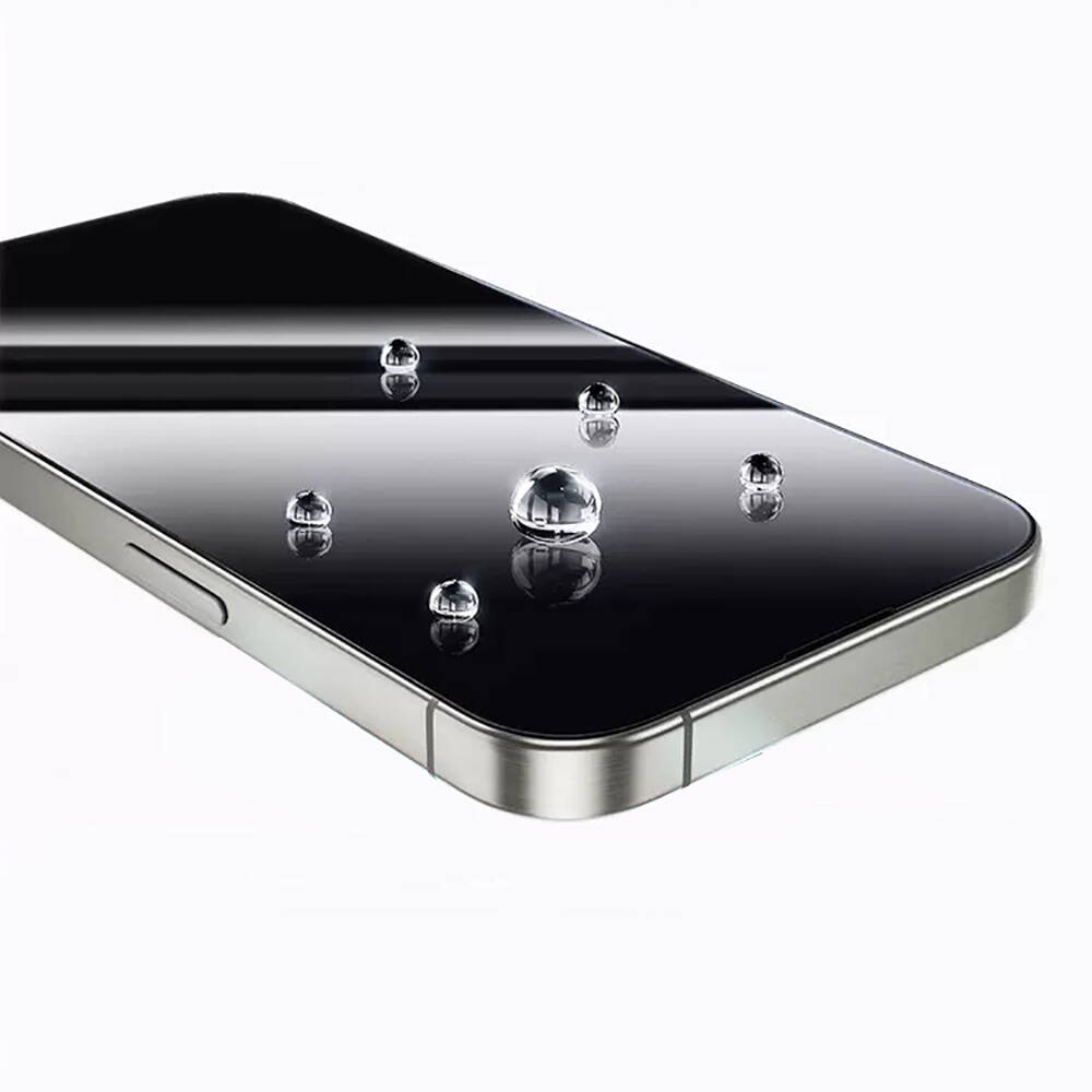 Apple iPhone 15 Plus Uyumlu Wiwu GT-009 Polimer Oleofobik Kaplama Şeffaf Pürüzsüz Temperli Cam Ekran Koruyucu - 2