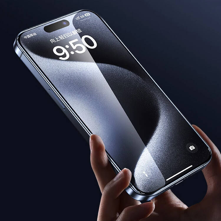 Apple iPhone 15 Plus Uyumlu Wiwu GT-009 Polimer Oleofobik Kaplama Şeffaf Pürüzsüz Temperli Cam Ekran Koruyucu - 4