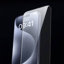 Apple iPhone 15 Plus Uyumlu Wiwu GT-009 Polimer Oleofobik Kaplama Şeffaf Pürüzsüz Temperli Cam Ekran Koruyucu - 6