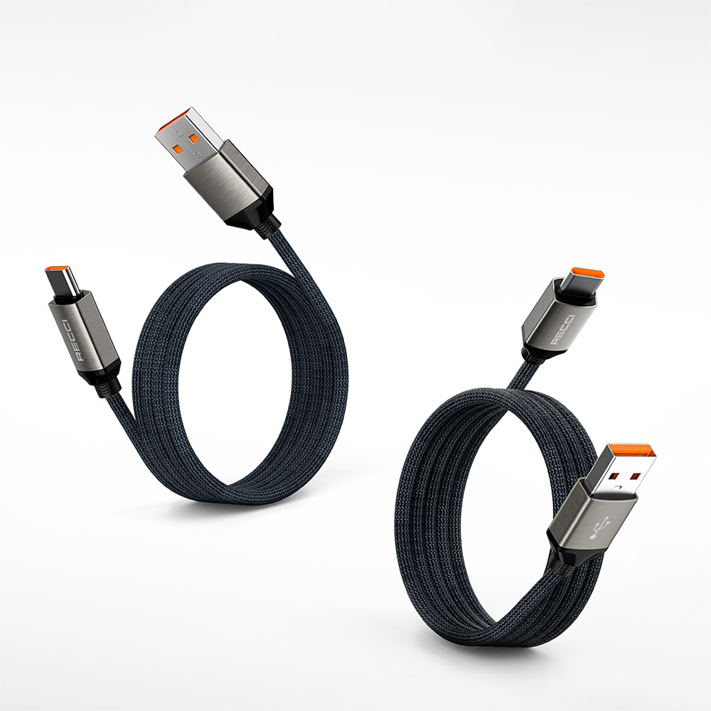 Recci RS35C USB-A to Type-C Örgü Tasarımlı Hızlı Şarj Özellikli Data ve Şarj Kablosu 1M - 3