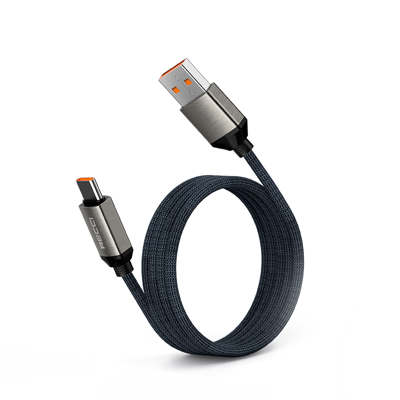 Recci RS35C USB-A to Type-C Örgü Tasarımlı Hızlı Şarj Özellikli Data ve Şarj Kablosu 1M - 8