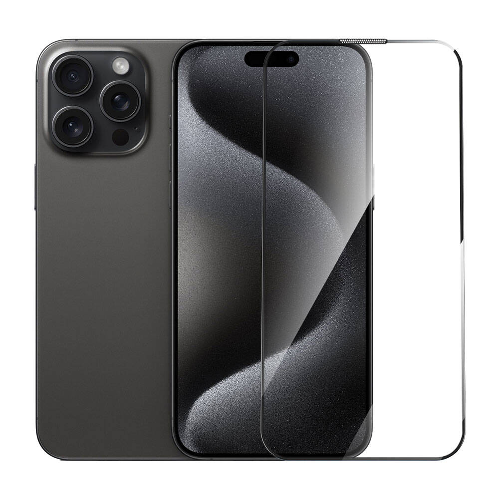 Apple iPhone 15 Pro Max Uyumlu Wiwu GT-008 Polimer Oleofobik Kaplama Şeffaf Pürüzsüz Temperli Cam Ekran Koruyucu 10'lu Paket - 1