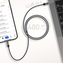 Recci RS35CC Type-C to Type-C PD 65W Örgü Tasarımlı Hızlı Şarj Özellikli Data ve Şarj Kablosu 1M - 4