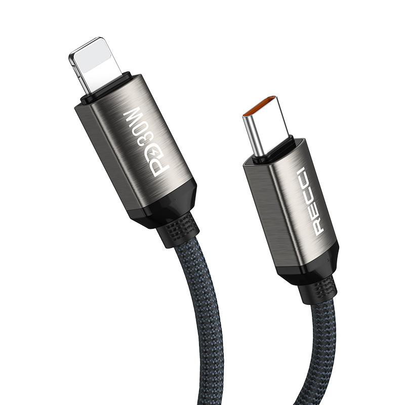 Recci RS35CL Type-C to Lightning PD 30W Örgü Tasarımlı Hızlı Şarj Özellikli Data ve Şarj Kablosu 1M - 2