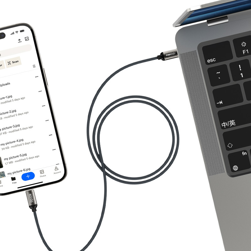 Recci RS35CL Type-C to Lightning PD 30W Örgü Tasarımlı Hızlı Şarj Özellikli Data ve Şarj Kablosu 1M - 9