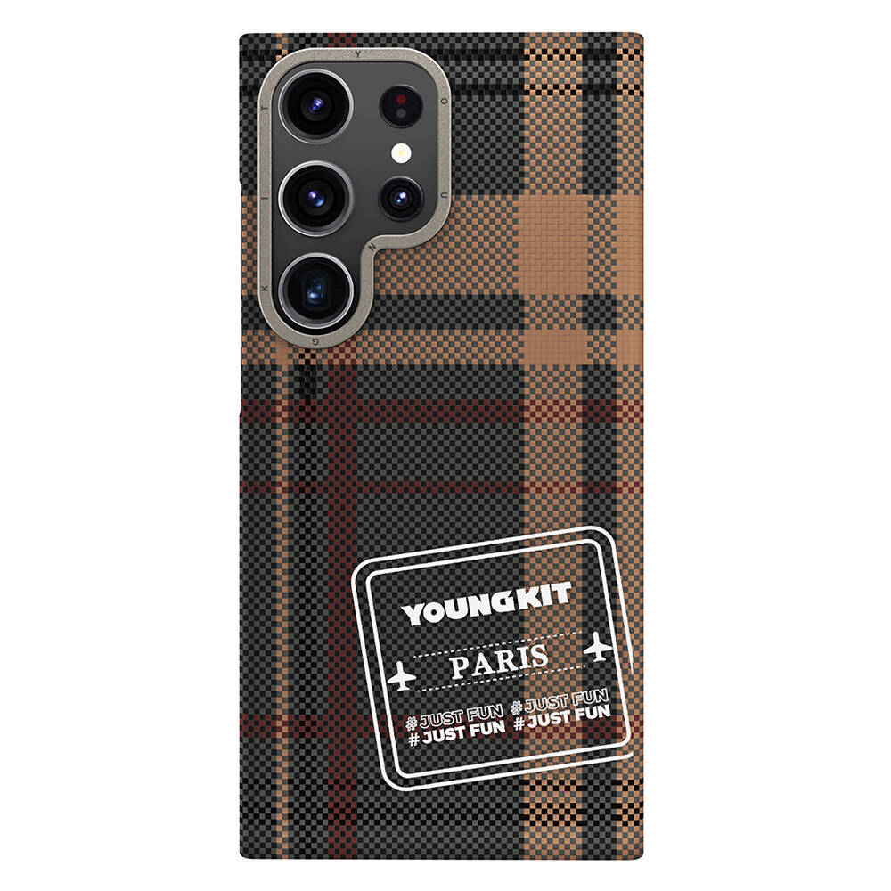 Samsung Galaxy S24 Ultra Uyumlu Kılıf Ekose Desenli Youngkit Gezhi Serisi Kapak - 8