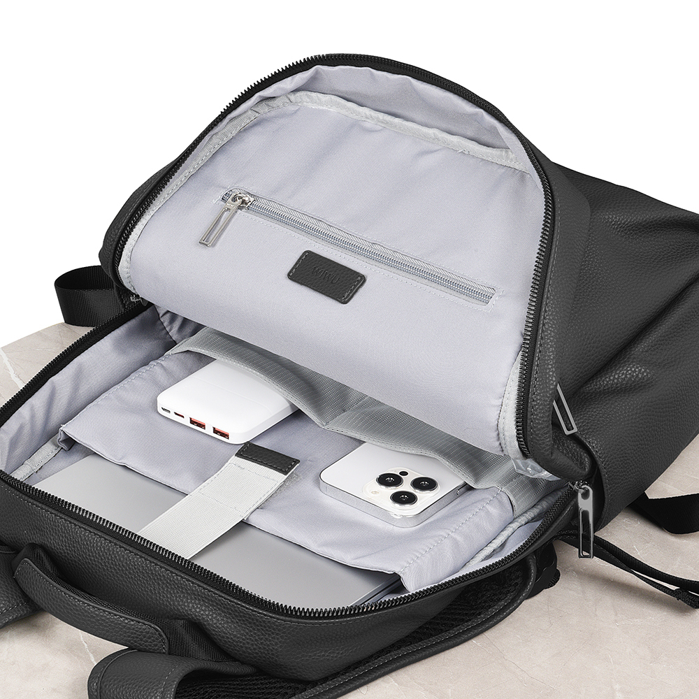 Wiwu Osun Serisi Metal Logolu PU Deri Laptop Sırt Çantası - 1