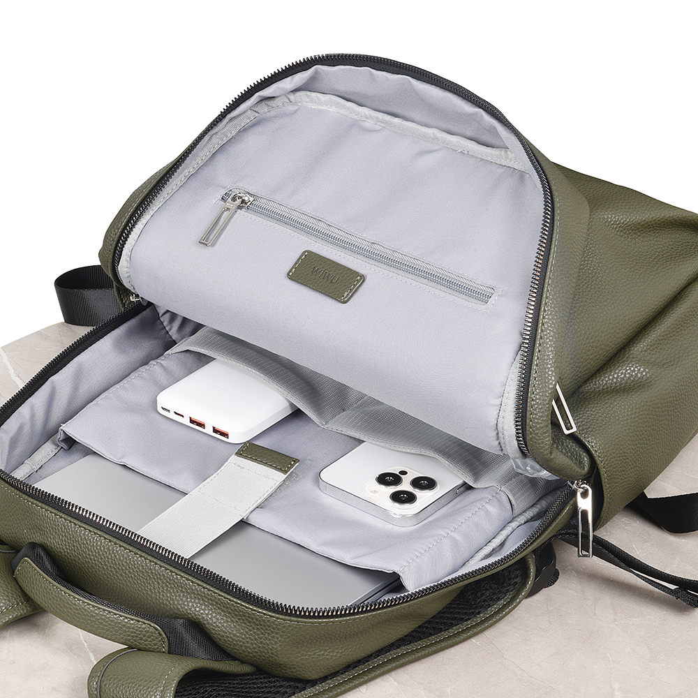 Wiwu Osun Serisi Metal Logolu PU Deri Laptop Sırt Çantası - 1