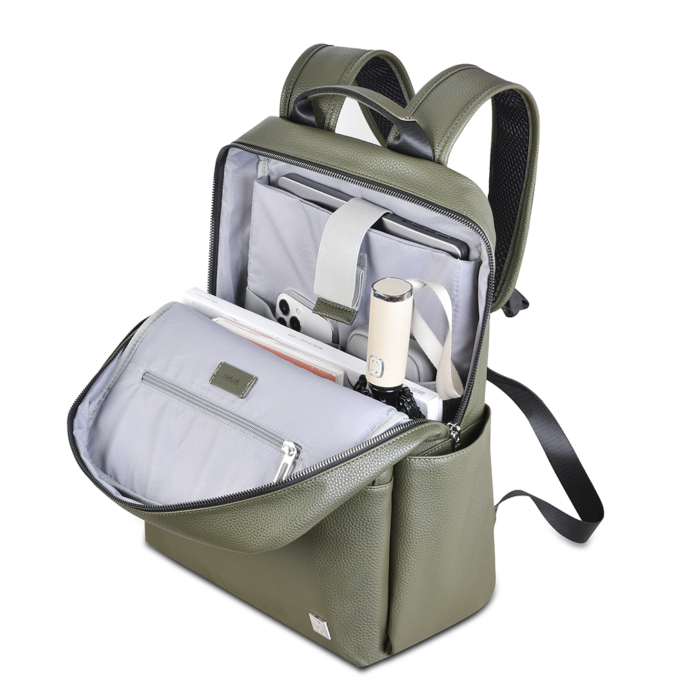 Wiwu Osun Serisi Metal Logolu PU Deri Laptop Sırt Çantası - 2