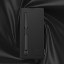 Galaxy Z Fold 7 Suni Deri Tasarımlı Kalem Bölmeli Zore Kıpta Kartlıklı Standlı Kapak - 6