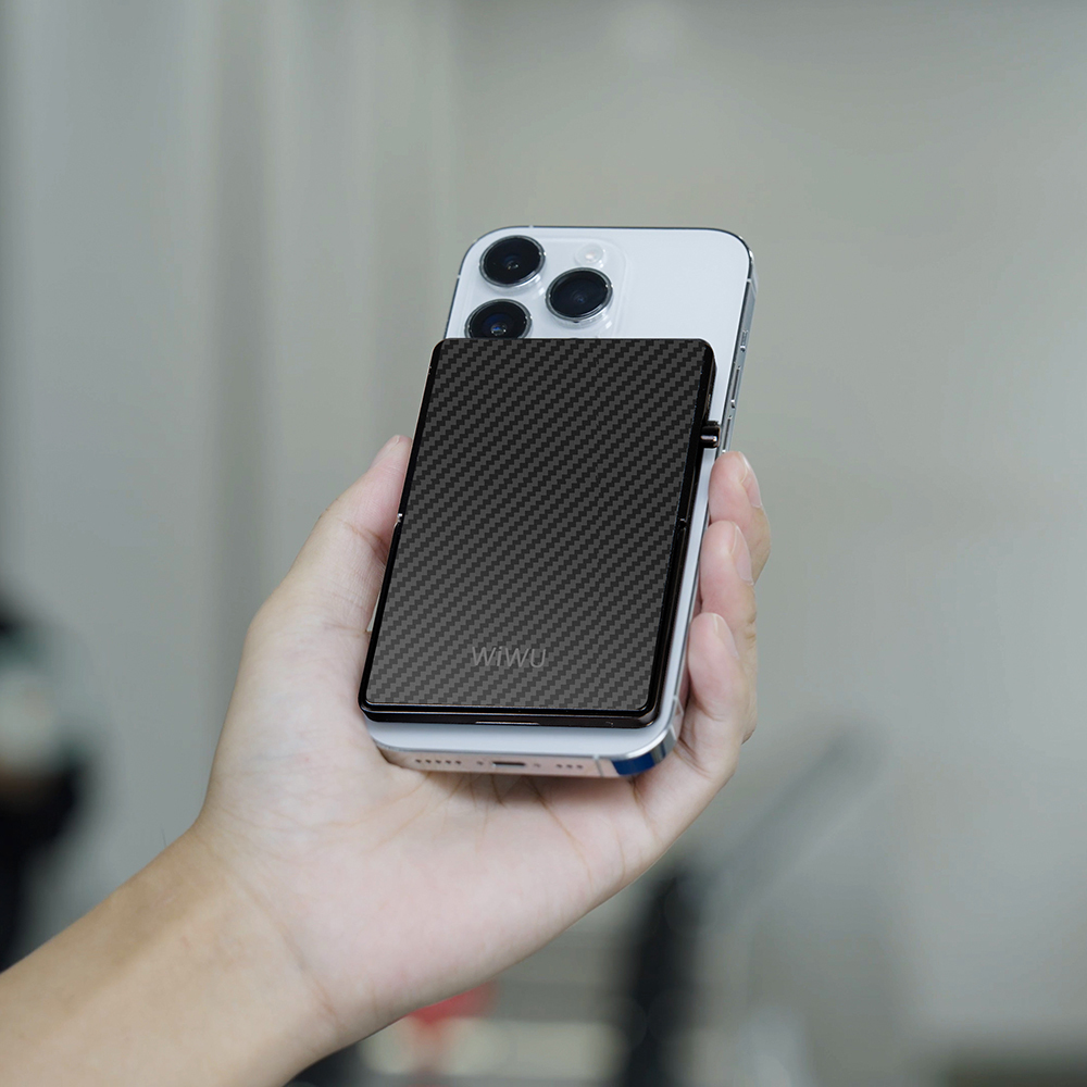 Wiwu MW-007 Warriors Pop-Up Buton Tasarımlı Magnetik Aramid Fiber Metal Standlı Kartlık - 6