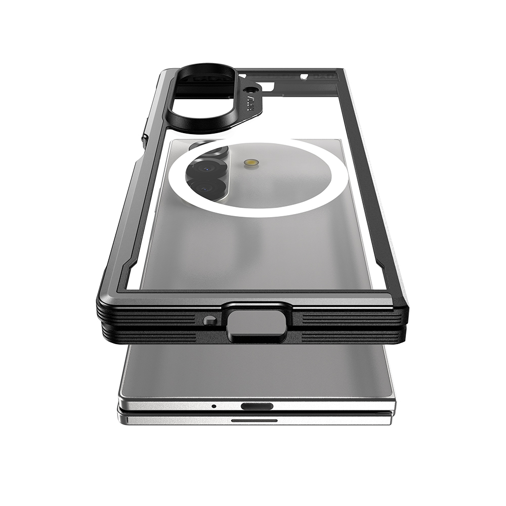 Galaxy Z Fold 7 Kılıf M-safe Şarj Özellikli Airbagli Raptic Shield Serisi Şeffaf Arka Yüzey Kapak - 4