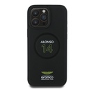 Apple iPhone 16 Pro Uyumlu Kılıf Aston Martin Orjinal Lisanslı M-safe Şarj Özellikli PU Deri Alonso 14 Baskılı Kapak - 2