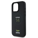 Apple iPhone 16 Pro Uyumlu Kılıf Aston Martin Orjinal Lisanslı M-safe Şarj Özellikli PU Deri Alonso 14 Baskılı Kapak - 5