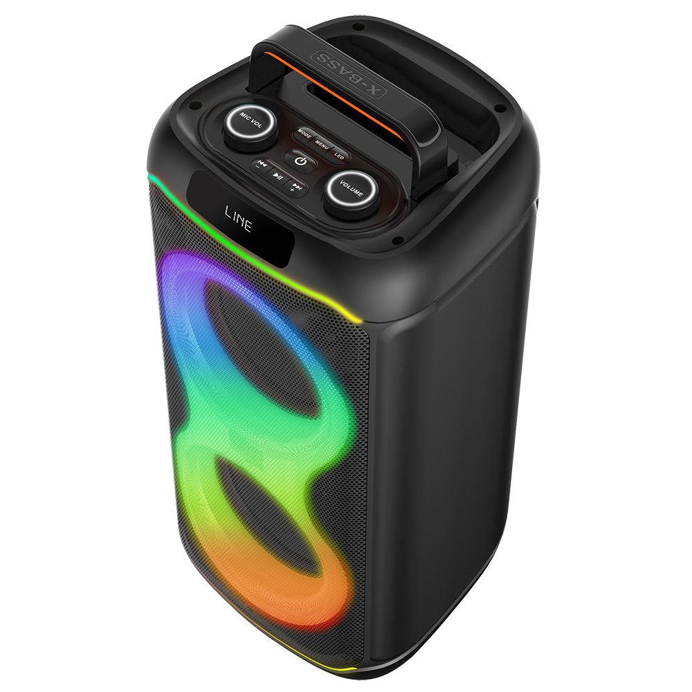 Zore GD-2823 Dijital LED Göstergeli FM Radyolu Mikrofonlu RGB TWS Çift 8 inç Stereo Bass Kablosuz Karaoke Hoparlör - 3