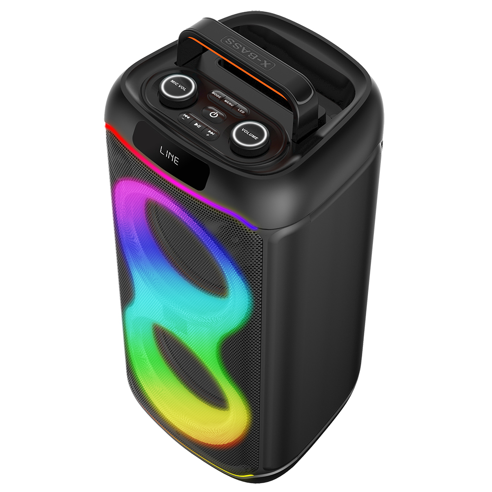 Zore GD-2608 Dijital LED Göstergeli FM Radyolu Mikrofonlu RGB TWS Çift 6.5 inç Stereo Bass Kablosuz Karaoke Hoparlör - 5