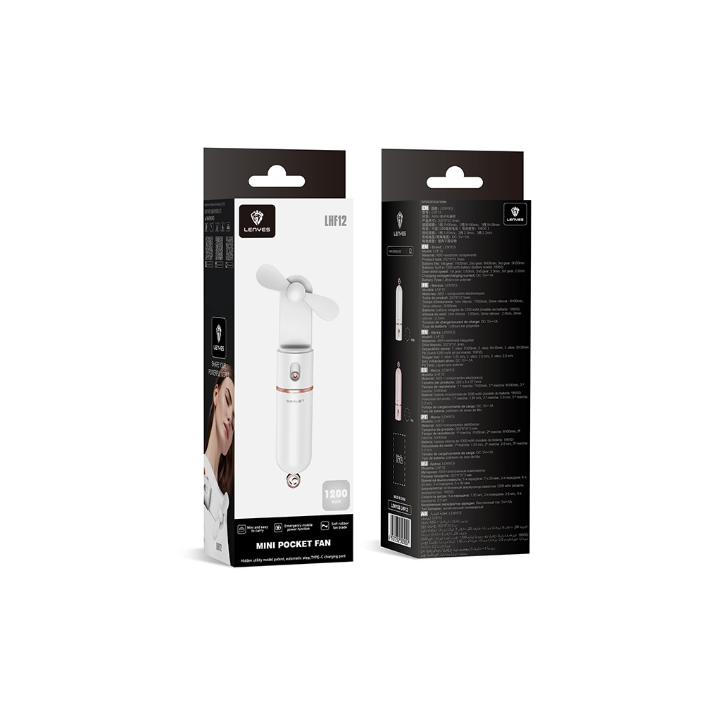 Lenyes LHF12 Powerbank Özellikli 3 Kademeli Portatif Soğutucu El Fanı - 5