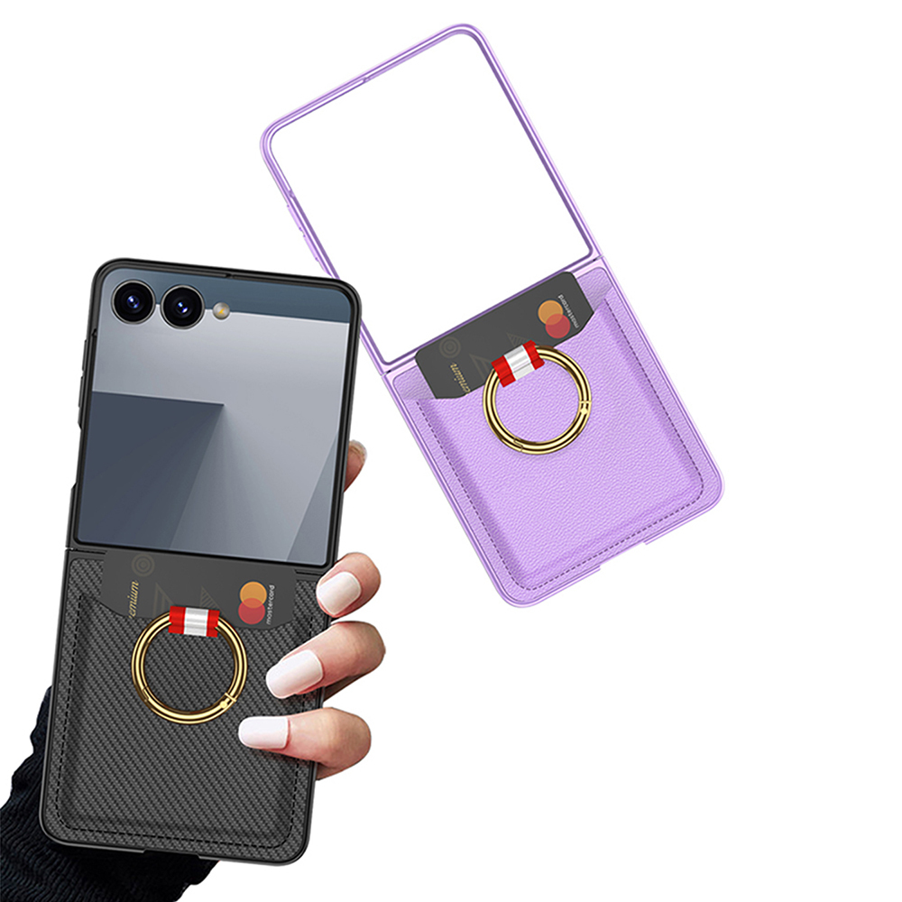 Samsung Galaxy Z Flip Uyumlu 7 Zore Kıpta Yüzüklü Kartlıklı Kapak - 6
