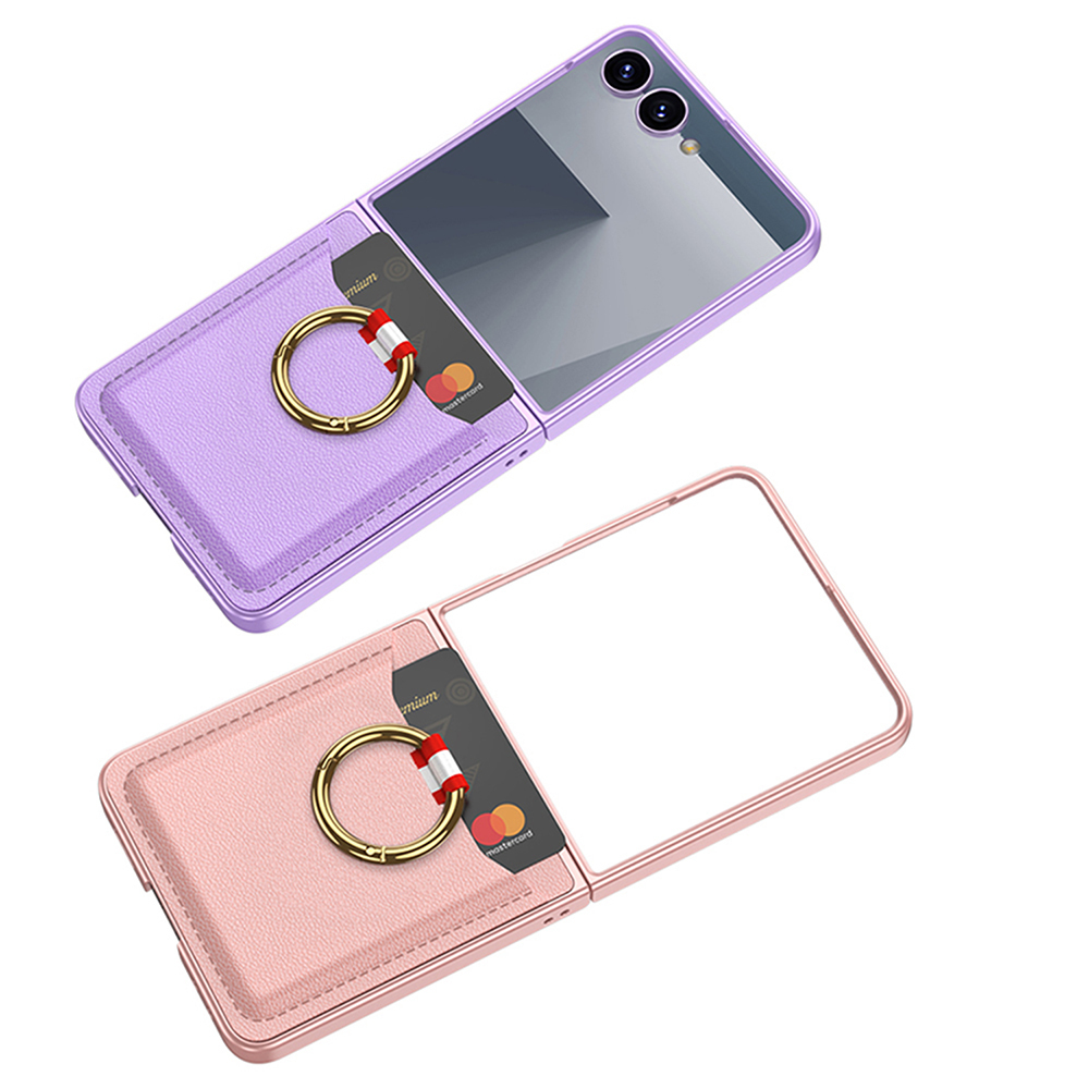 Samsung Galaxy Z Flip Uyumlu 7 Zore Kıpta Yüzüklü Kartlıklı Kapak - 7