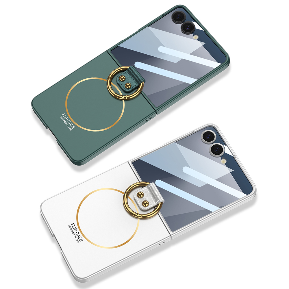 Samsung Galaxy Z Flip Uyumlu 7 Kılıf M-safe Şarj Özellikli Zore Kıpta Yüzüklü Flip Sert Kapak - 7